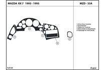 1993 Mazda RX-7 DL Auto Dash Kit Diagram