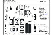 2010 Mazda Tribute DL Auto Dash Kit Diagram