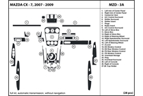 2008 Mazda CX-7 DL Auto Dash Kit Diagram