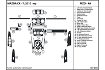 2011 Mazda CX-7 DL Auto Dash Kit Diagram
