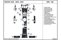2004 Nissan 350Z DL Auto Dash Kit Diagram