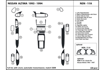 1994 Nissan Altima DL Auto Dash Kit Diagram