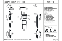 1996 Nissan Altima DL Auto Dash Kit Diagram