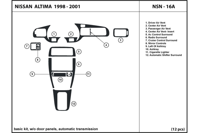 DL Auto™ Nissan Altima 1998-2001 Dash Kits