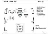 2002 Nissan Altima DL Auto Dash Kit Diagram