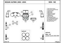 2004 Nissan Altima DL Auto Dash Kit Diagram