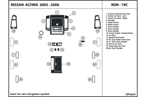 2006 Nissan Altima DL Auto Dash Kit Diagram