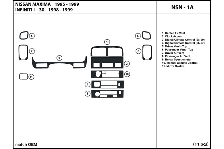 DL Auto™ Maxima 1995-1999 Dash Kits