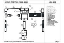 2000 Nissan Frontier DL Auto Dash Kit Diagram
