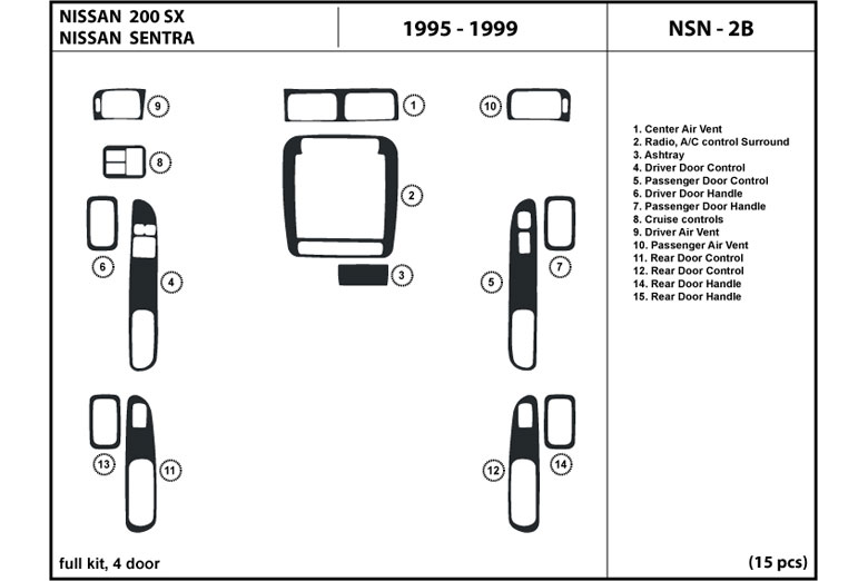 1995 Nissan 200SX DL Auto Dash Kit Diagram