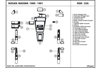1991 Nissan Maxima DL Auto Dash Kit Diagram