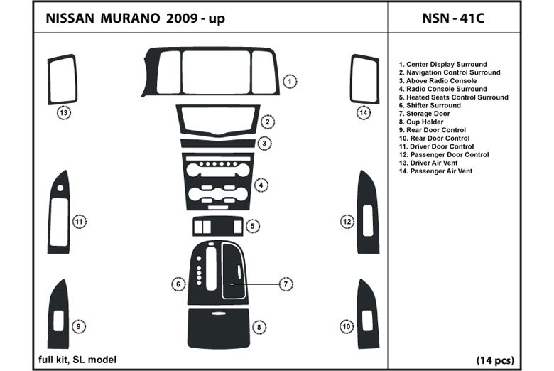 DL Auto™ Nissan Murano 2009-2012 Dash Kits
