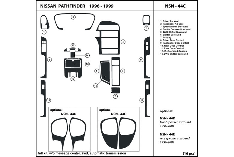 DL Auto™ Nissan Pathfinder 1996-1999 Dash Kits