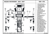 2007 Nissan Pathfinder DL Auto Dash Kit Diagram