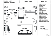 1995 Mercury Villager DL Auto Dash Kit Diagram
