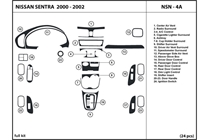 2001 Nissan Sentra DL Auto Dash Kit Diagram