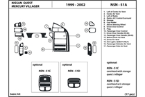 2002 Mercury Villager DL Auto Dash Kit Diagram