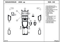 2008 Nissan Rogue DL Auto Dash Kit Diagram
