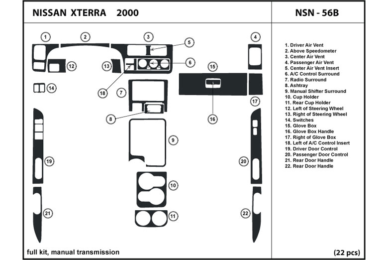 DL Auto™ Nissan Xterra 2000 Dash Kits