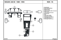 1991 Nissan 240SX DL Auto Dash Kit Diagram