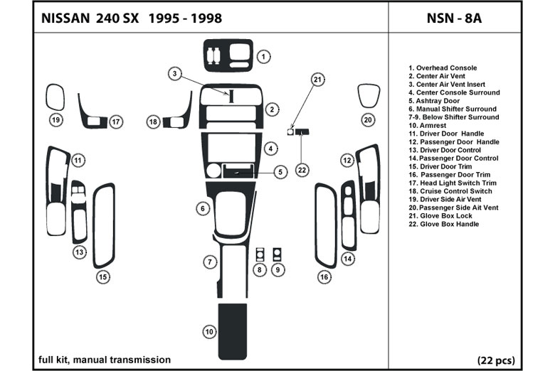 1995 Nissan 240SX DL Auto Dash Kit Diagram