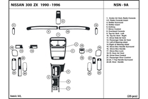 1996 Nissan 300ZX DL Auto Dash Kit Diagram