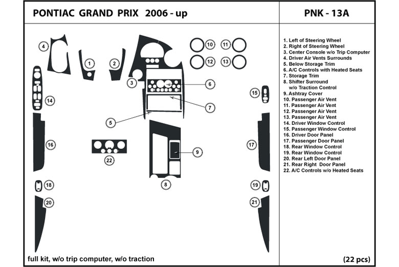 DL Auto™ Pontiac Grand Prix 2006-2008 Dash Kits