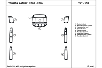 2006 Toyota Camry DL Auto Dash Kit Diagram