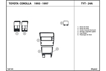 1997 Toyota Corolla DL Auto Dash Kit Diagram