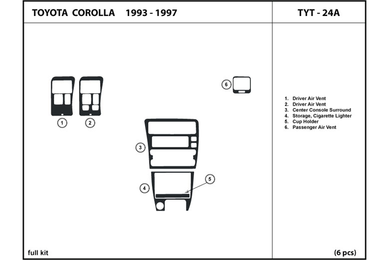 DL Auto™ Toyota Corolla 1993-1997 Dash Kits