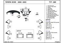 2004 Toyota Echo DL Auto Dash Kit Diagram