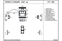 2012 Toyota FJ Cruiser DL Auto Dash Kit Diagram