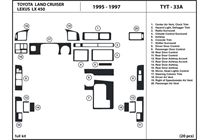 1997 Toyota Land Cruiser DL Auto Dash Kit Diagram