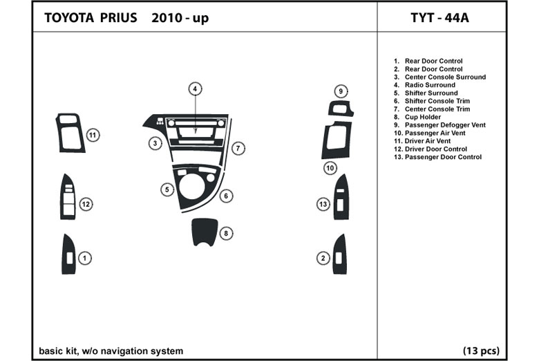 DL Auto™ Toyota Prius 2010-2011 Dash Kits