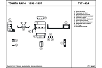 1996 Toyota Rav4 DL Auto Dash Kit Diagram