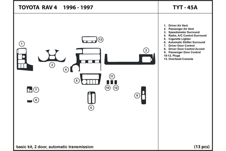 DL Auto™ Toyota Rav4 1996-1997 Dash Kits