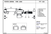 2000 Toyota Sienna DL Auto Dash Kit Diagram