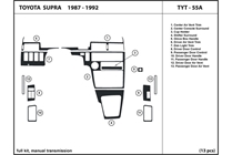 1988 Toyota Supra DL Auto Dash Kit Diagram