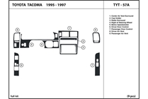 1996 Toyota Tacoma DL Auto Dash Kit Diagram