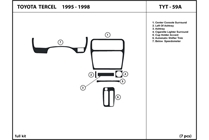1997 Toyota Tercel DL Auto Dash Kit Diagram