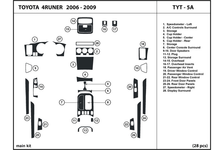 DL Auto™ Toyota 4Runner 2006-2009 Dash Kits