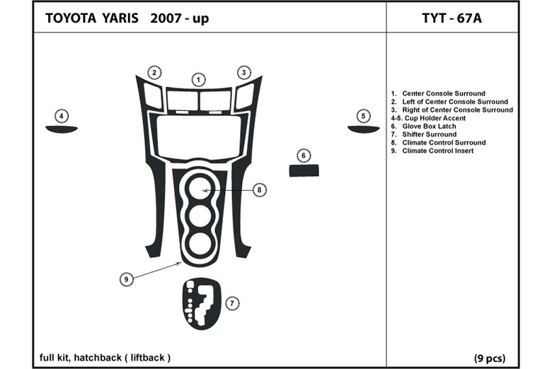 DL Auto™ Toyota Yaris 2007-2011 Dash Kits