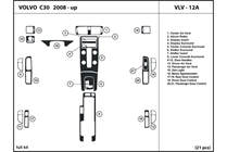 2010 Volvo V50 DL Auto Dash Kit Diagram