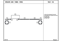 1992 Volvo 240 DL Auto Dash Kit Diagram