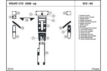 2008 Volvo C70 DL Auto Dash Kit Diagram