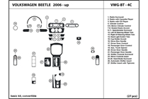 2009 Volkswagen Beetle DL Auto Dash Kit Diagram