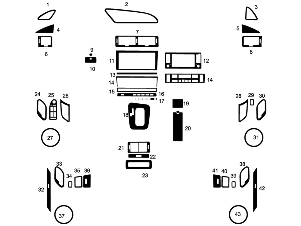 BMW 7-Series 1995-2001 Dash Kit Diagram