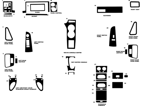 Rdash™ Isuzu Hombre 1996-1997 Woodgrain Dash Kits