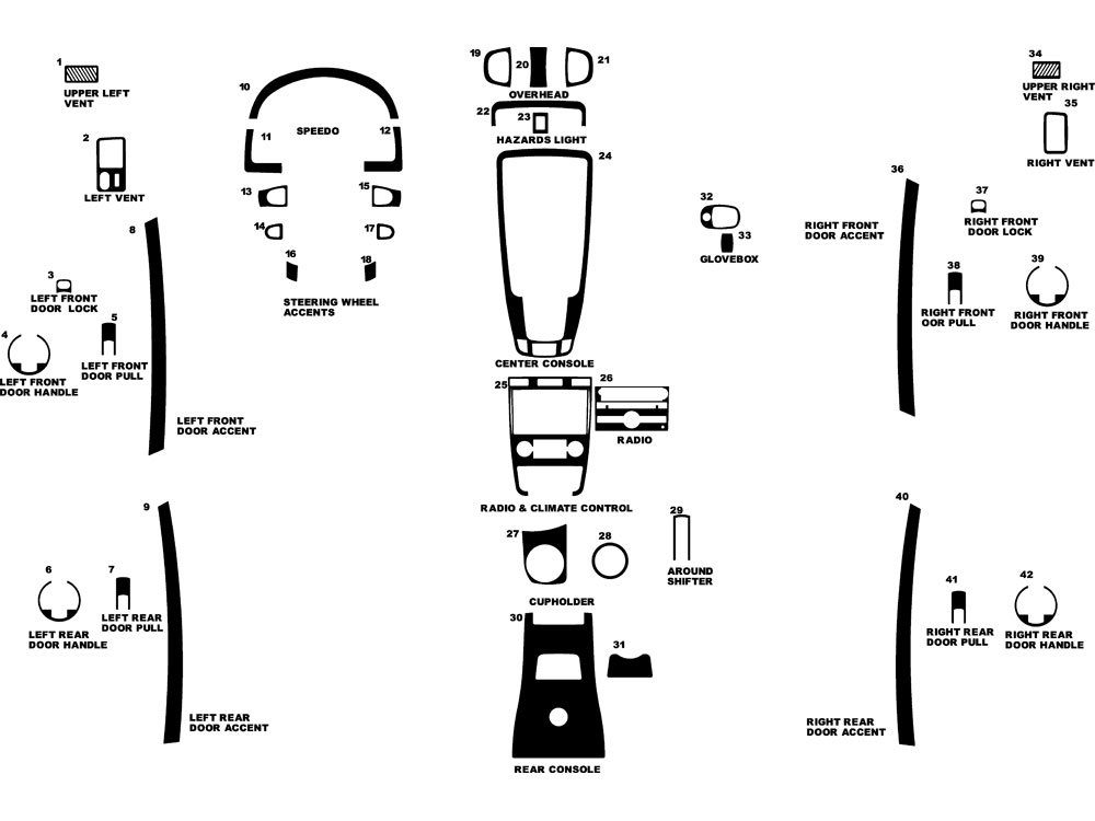 Pontiac Torrent 2007-2009 Dash Kit Diagram