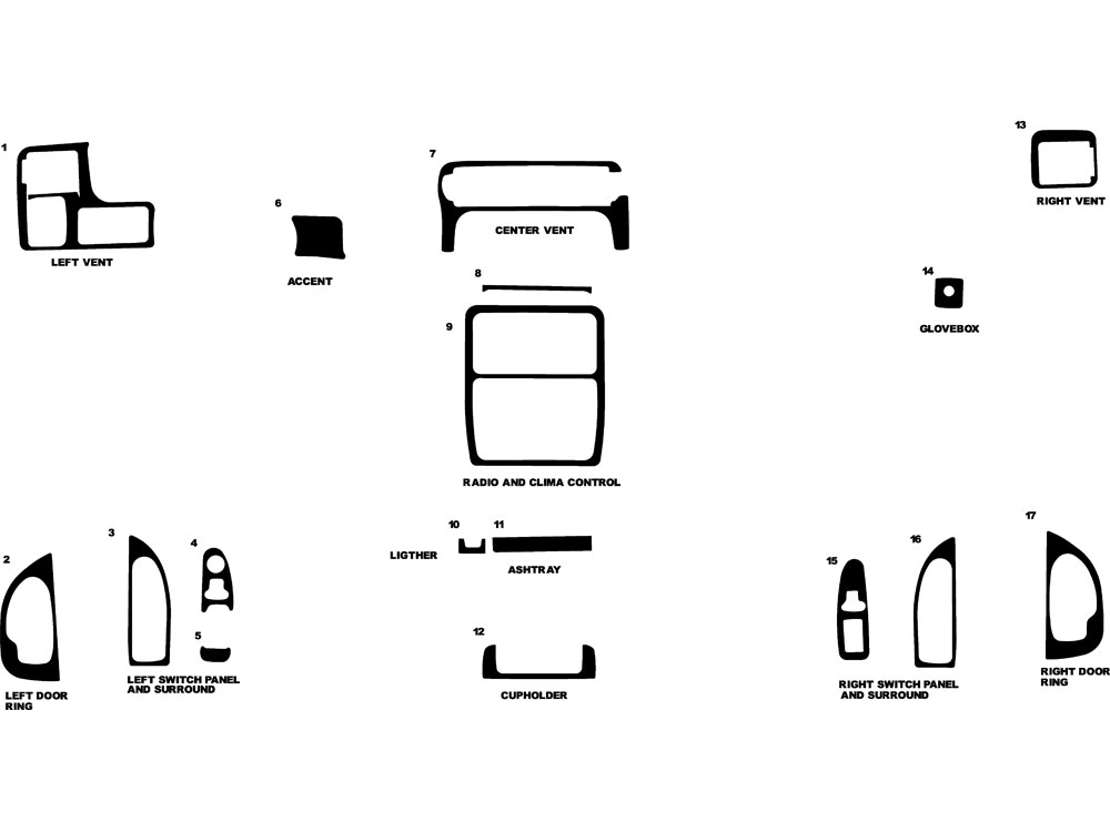 Chevrolet Venture 1997-1999 Dash Kit Diagram